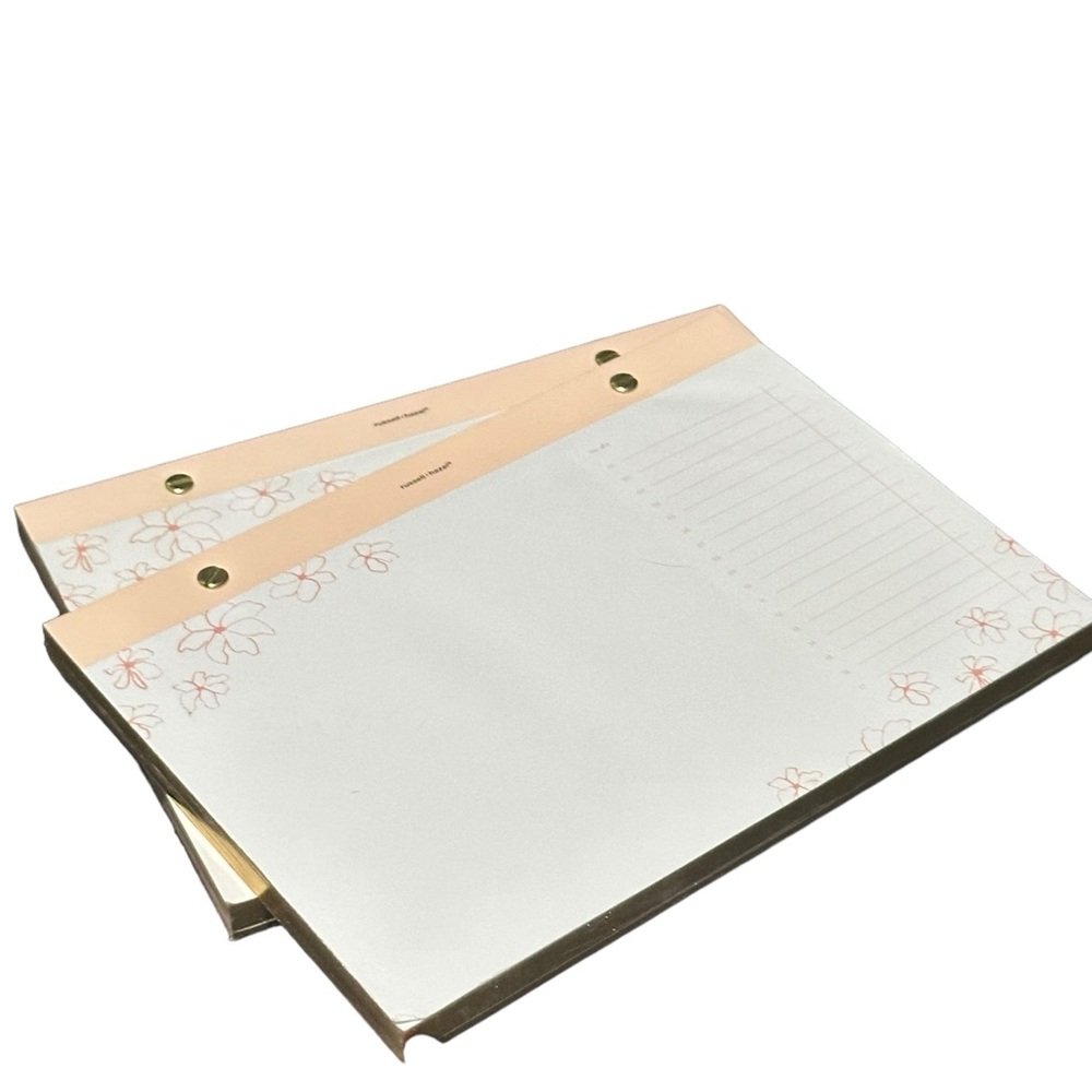 RUSSEL+HAZEL RIVETED TODO PAPER BLOC - BLUSH SET OF 2 NEW
